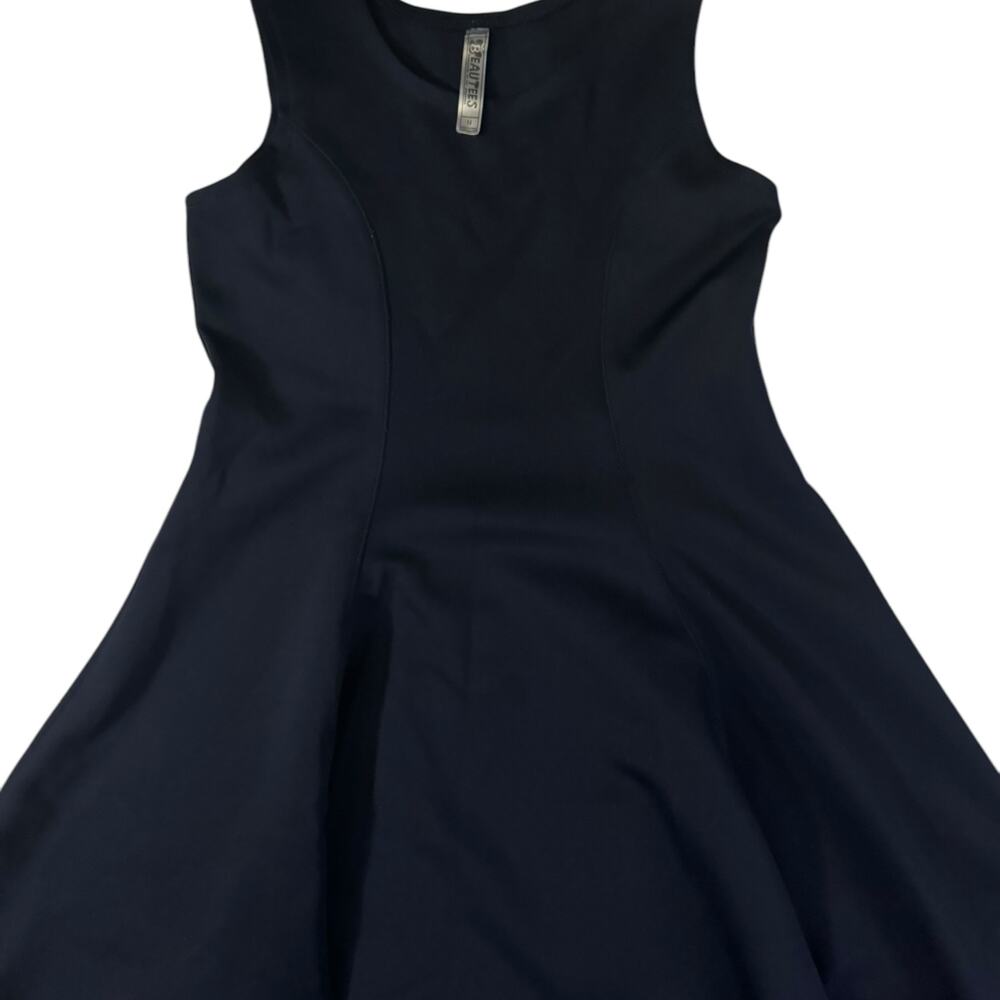 Beautees Navy Blue A-Line Dress Sleeveless Flared Hem Size 14